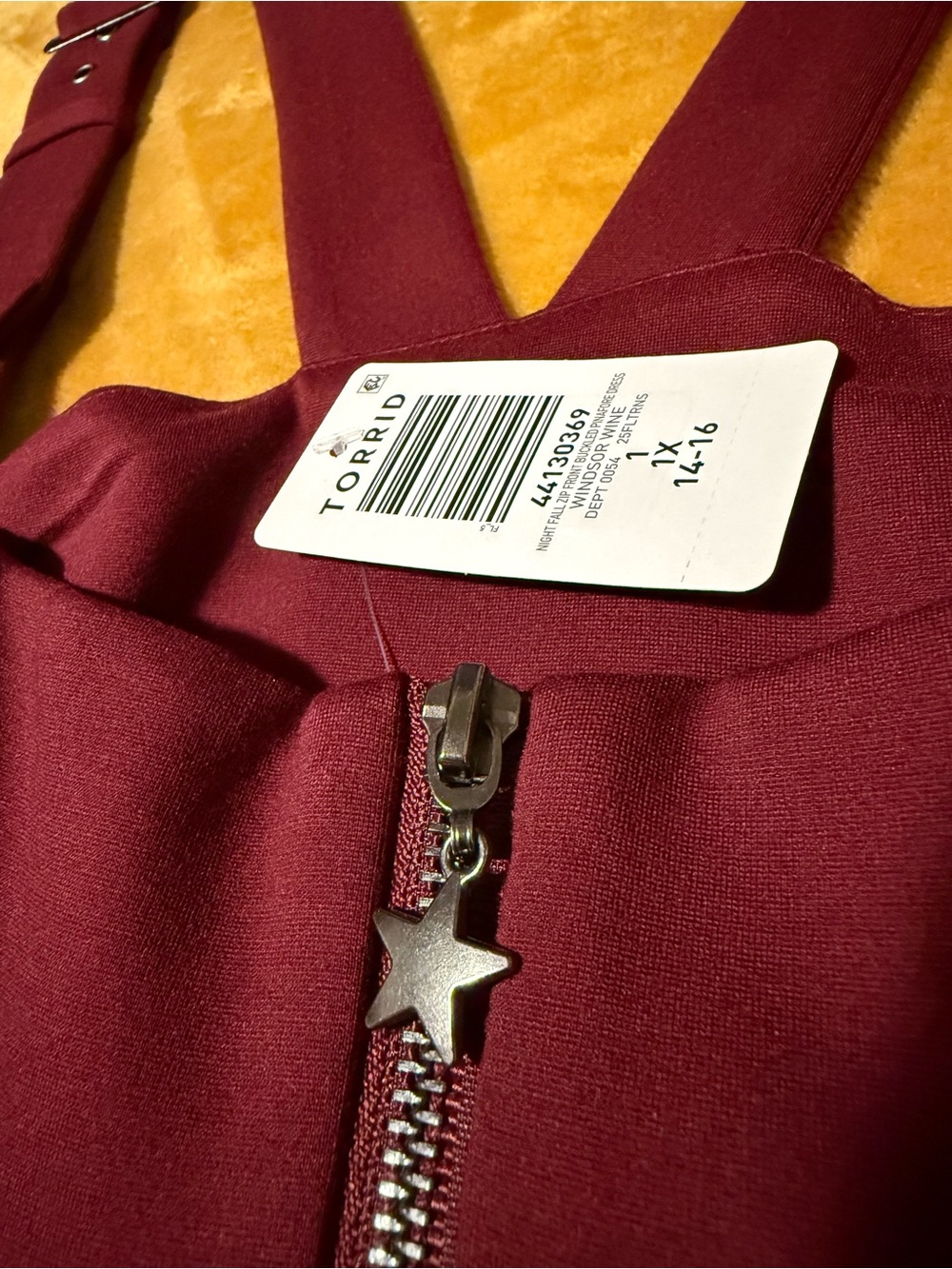 torrid nightfall Burgundy Star-Zip Skater pinafore Dress - Picture 8 of 10